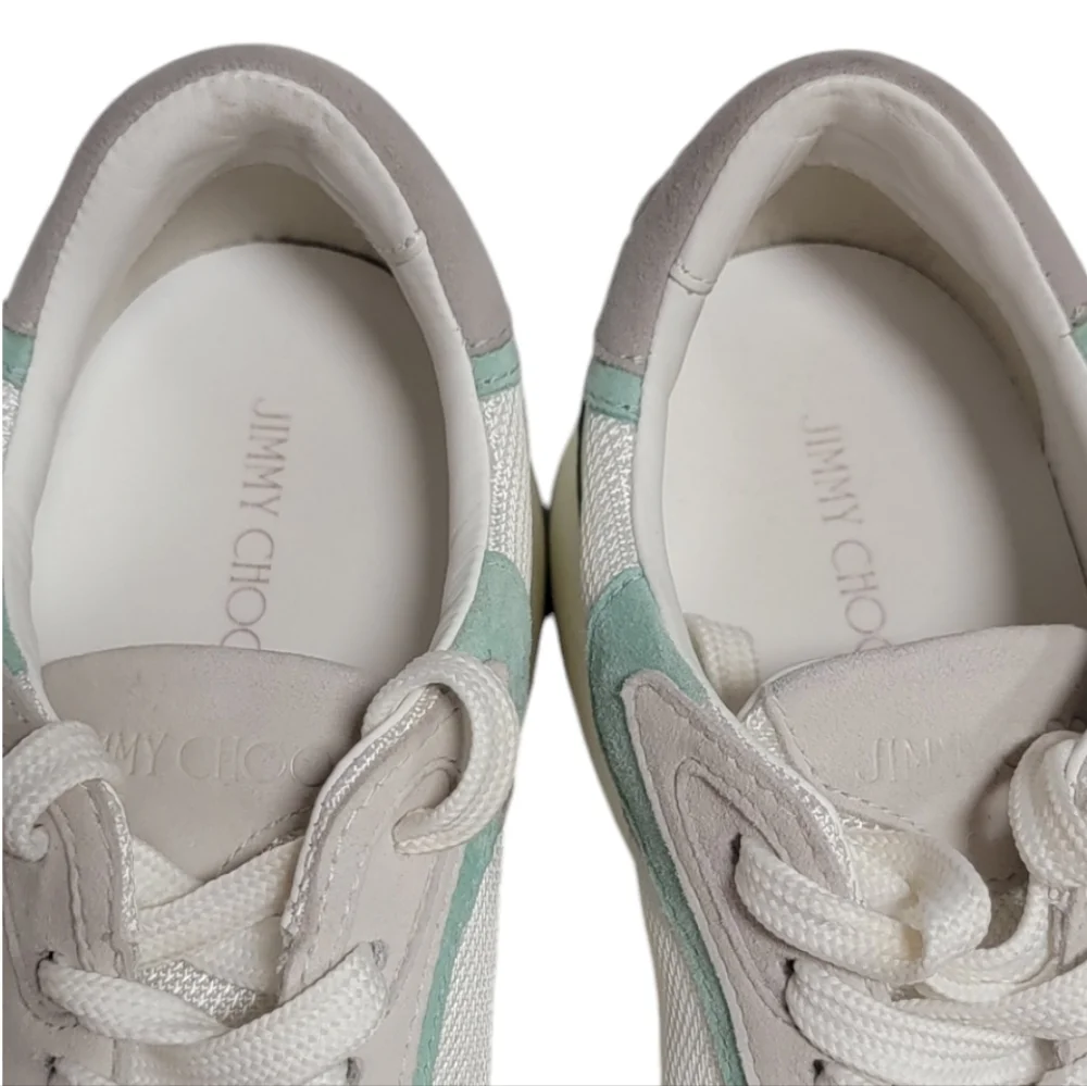 AUTHENTIC JIMMY CHOO Landon Low Top Sneakers Women's 37.5 / 7.5 - Picture 5 of 8